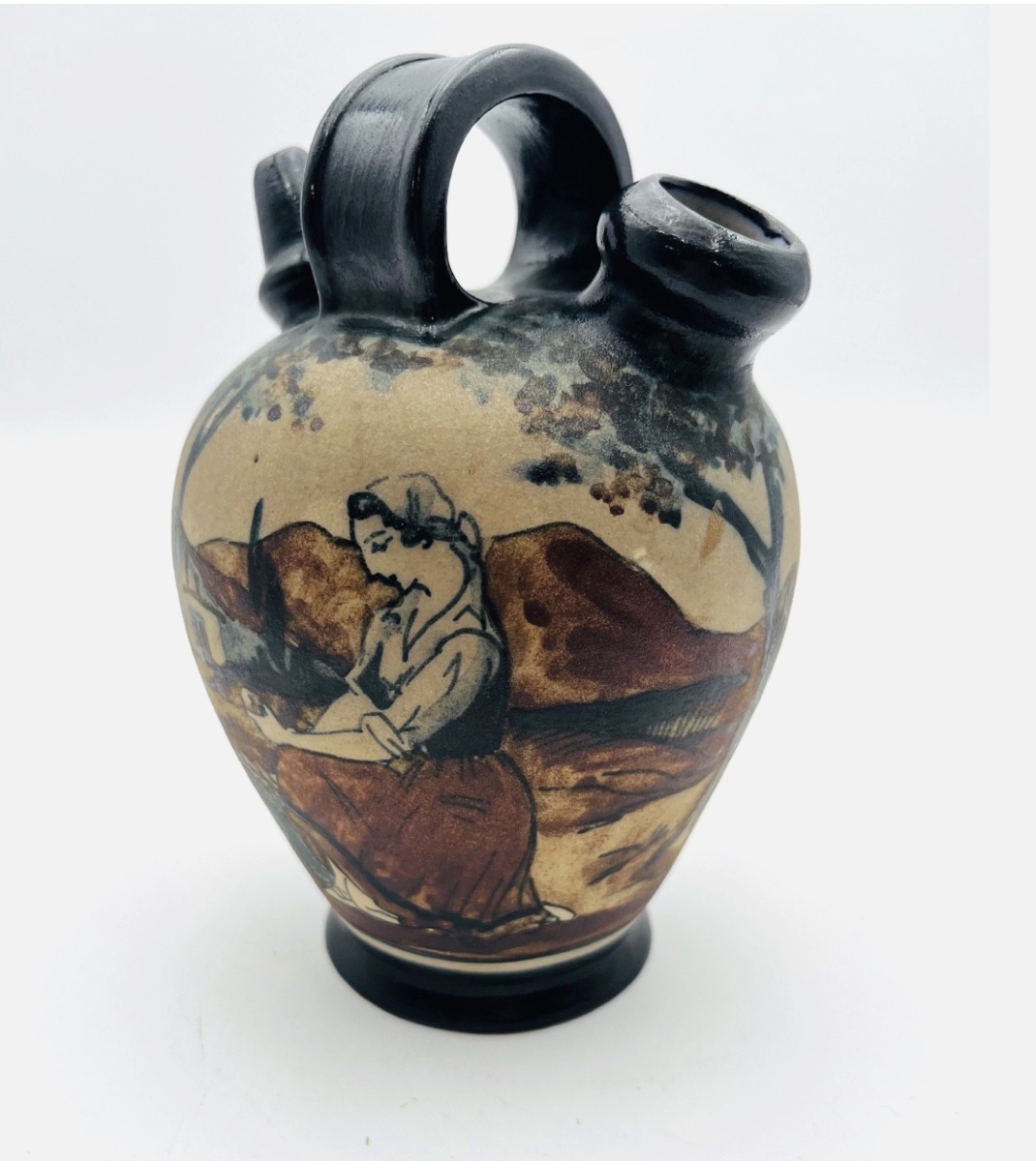 Cruche en grès de Cibourg signée Garcia de Diego, basque -photo-4