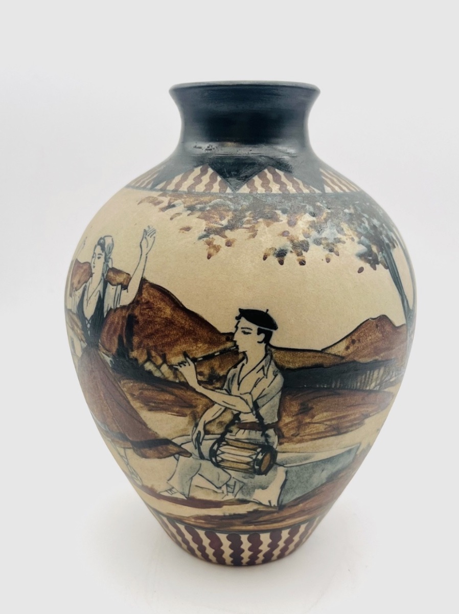 Cibourg Stoneware Ball Vase Signed Pedro Garcia De Diego -637004-photo-3