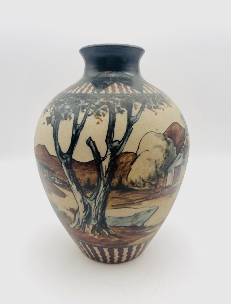 Cibourg Stoneware Ball Vase Signed Pedro Garcia De Diego -637004-photo-4