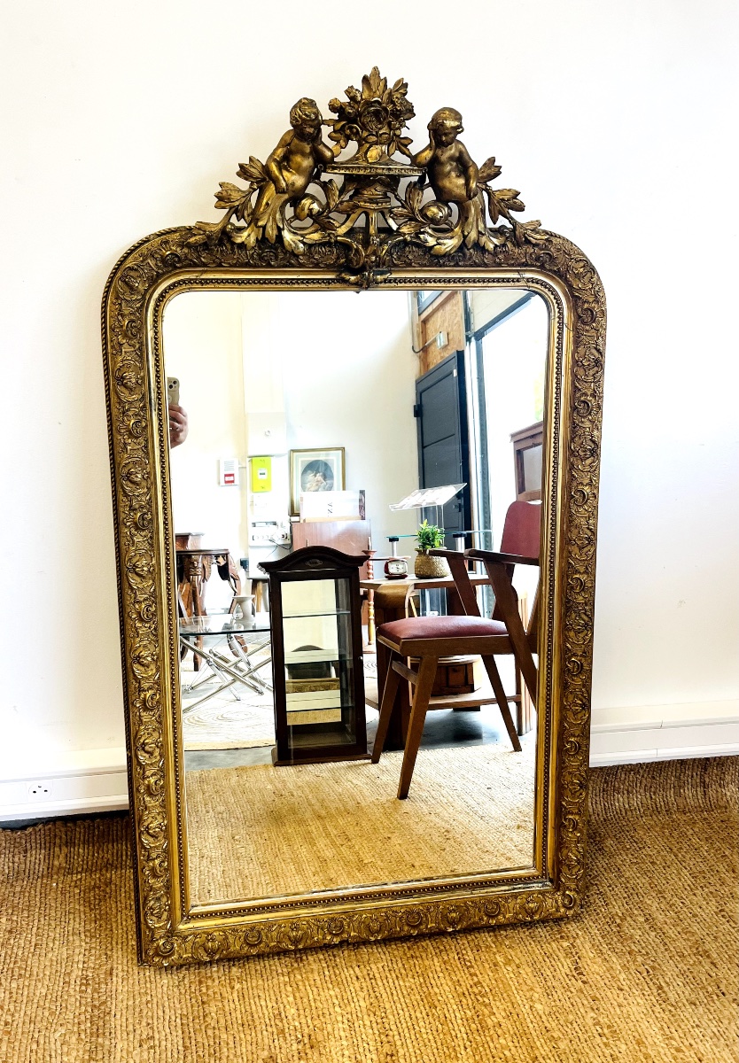 Grand miroir ancien style Louis-Philippe-photo-1