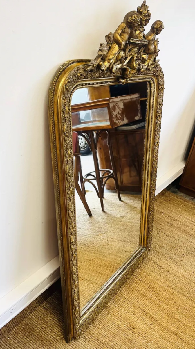 Grand miroir ancien style Louis-Philippe-photo-7