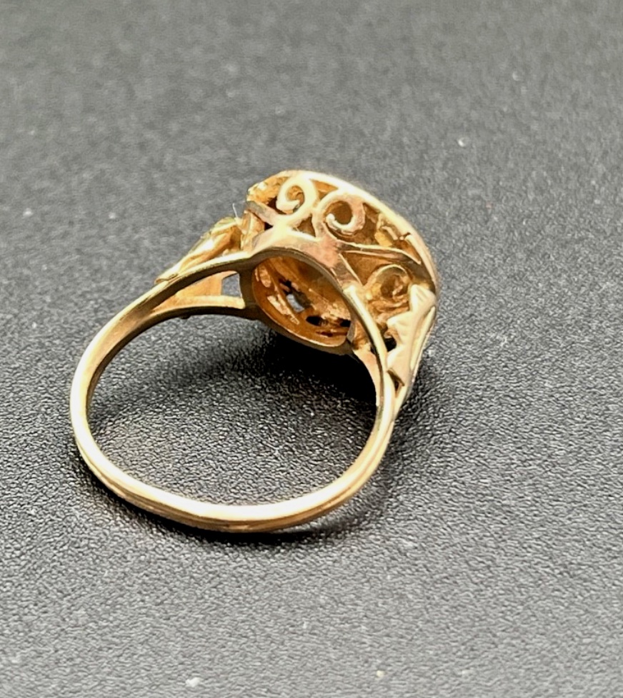 18k Yellow Gold Religious Ring -photo-2