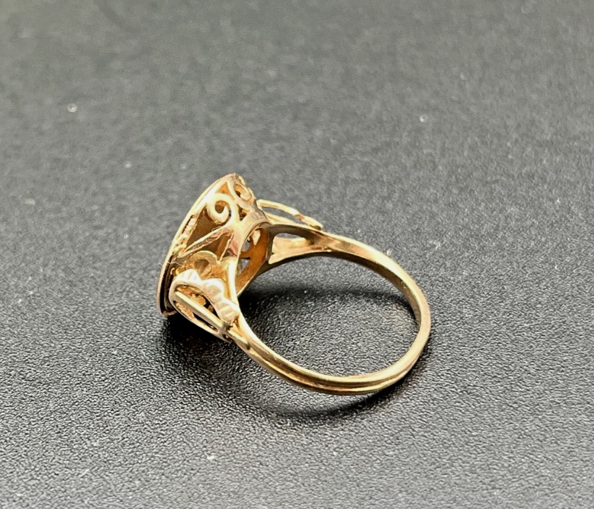 18k Yellow Gold Religious Ring -photo-3