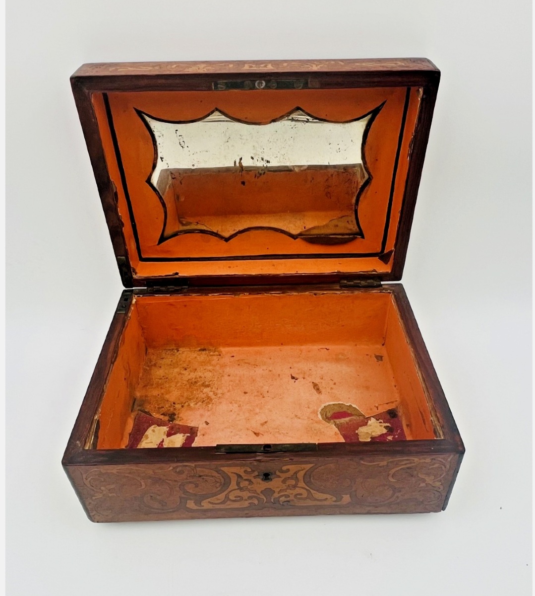 Boîte en bois marquetée avec nacre – Style Napoléon III – XIXe siècle -photo-3