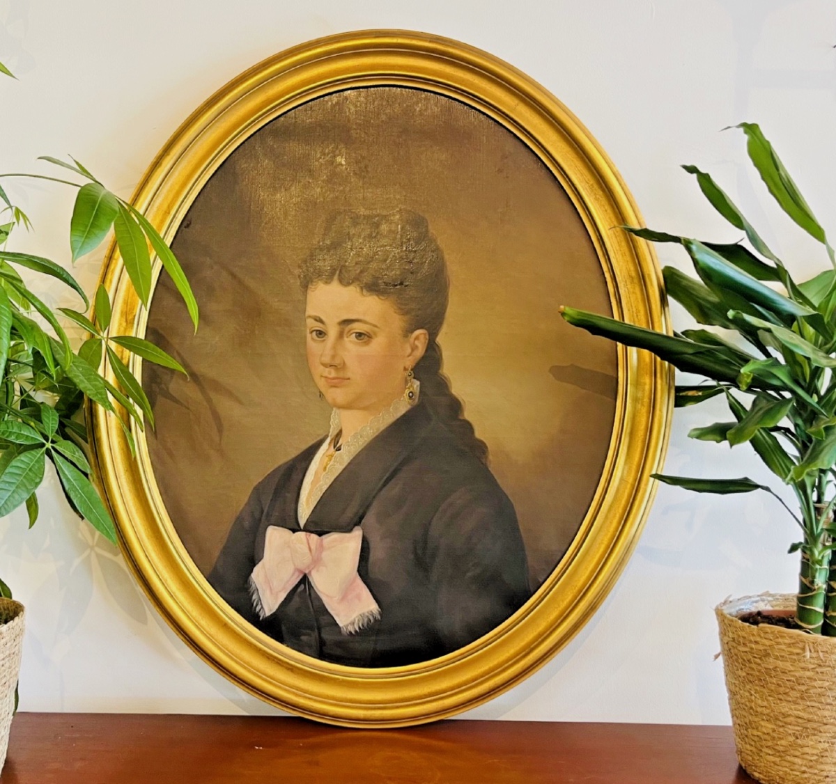 Portrait féminin XIXe – Huile sur toile