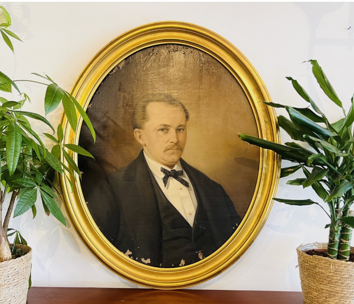 Peinture huile sur toile – Portrait d’homme XIXe 