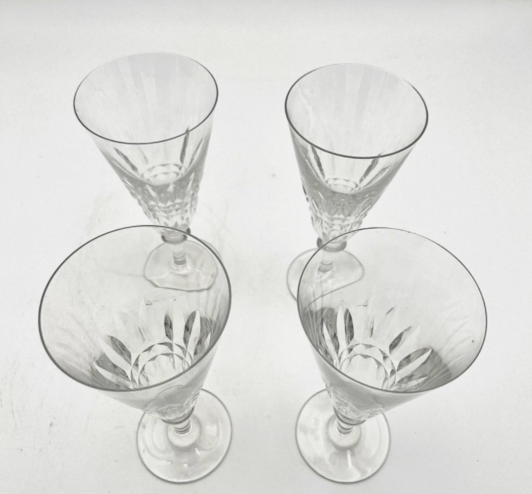 Set Of 5 Baccarat Piccadilly Champagne Flutes -photo-3