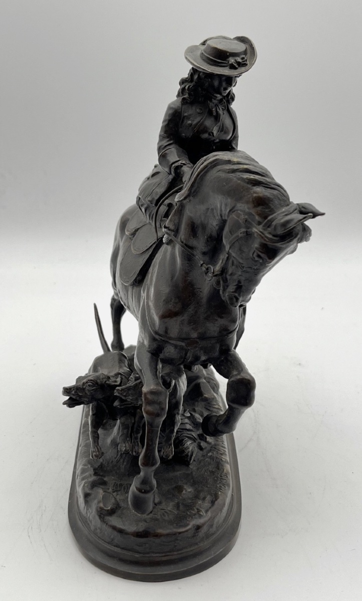 Bronze signé Louis Marie Moris (1818-1889) – Cavalière à cheval- 655003-photo-3