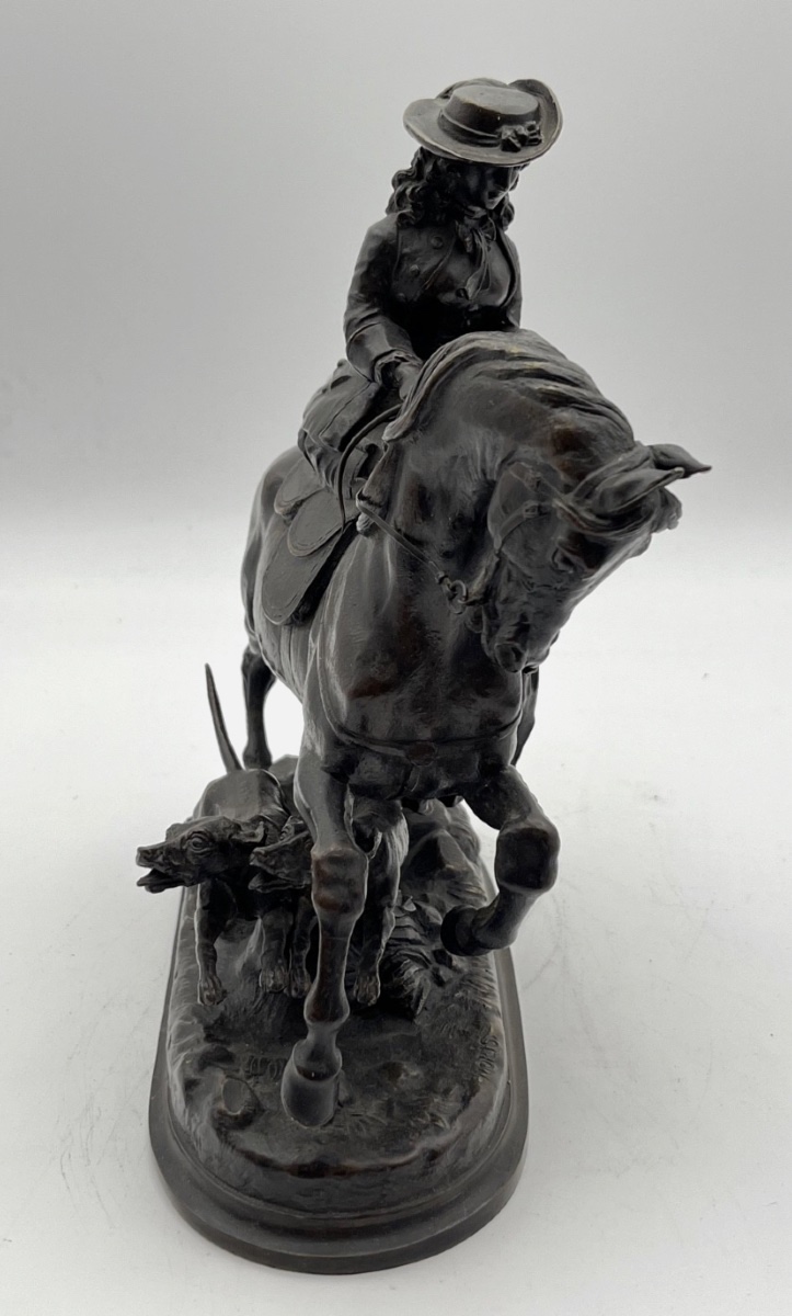 Bronze signé Louis Marie Moris (1818-1889) – Cavalière à cheval- 655003-photo-3