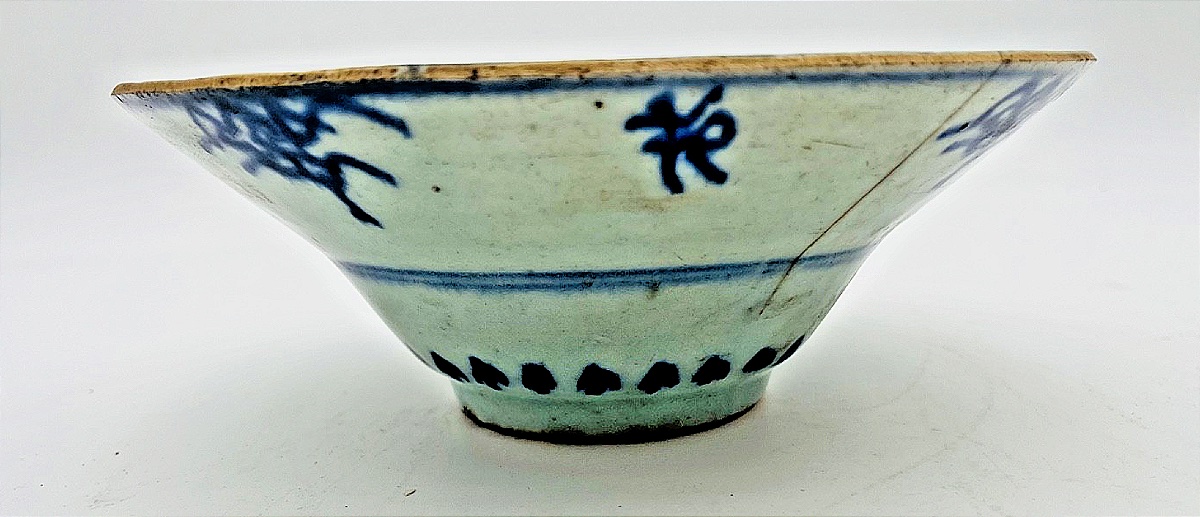 Chinese Blue Porcelain Bowl, Early 19th Century-photo-3