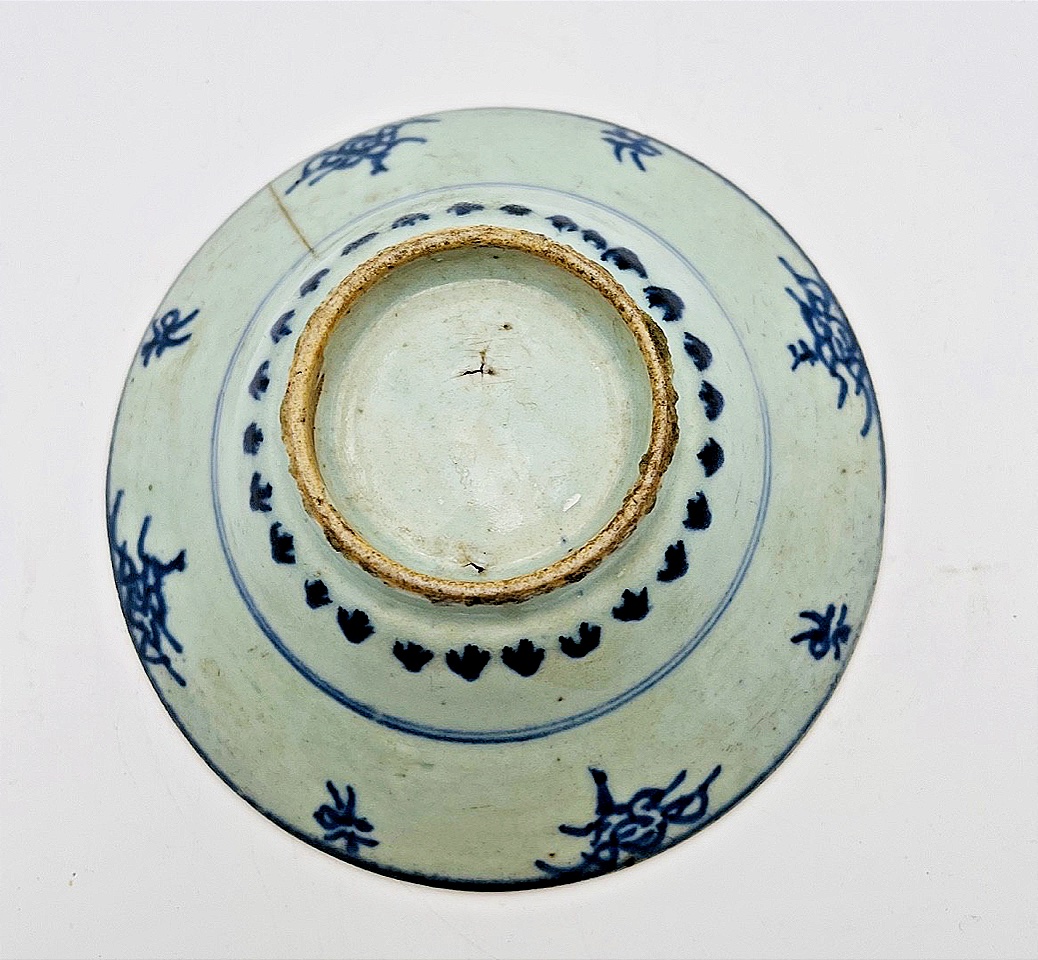 Chinese Blue Porcelain Bowl, Early 19th Century-photo-4
