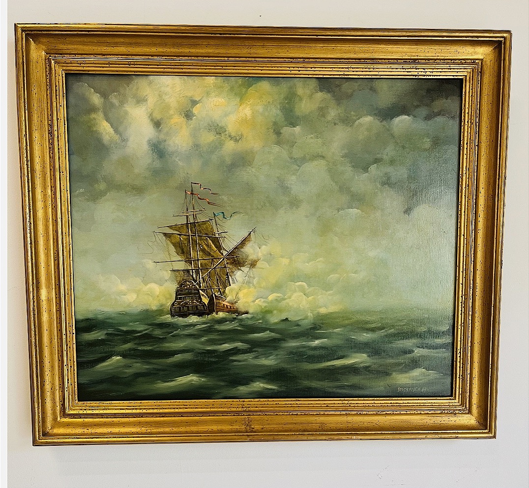 Huile sur toile marine — signée Stockfisch 87 -photo-2