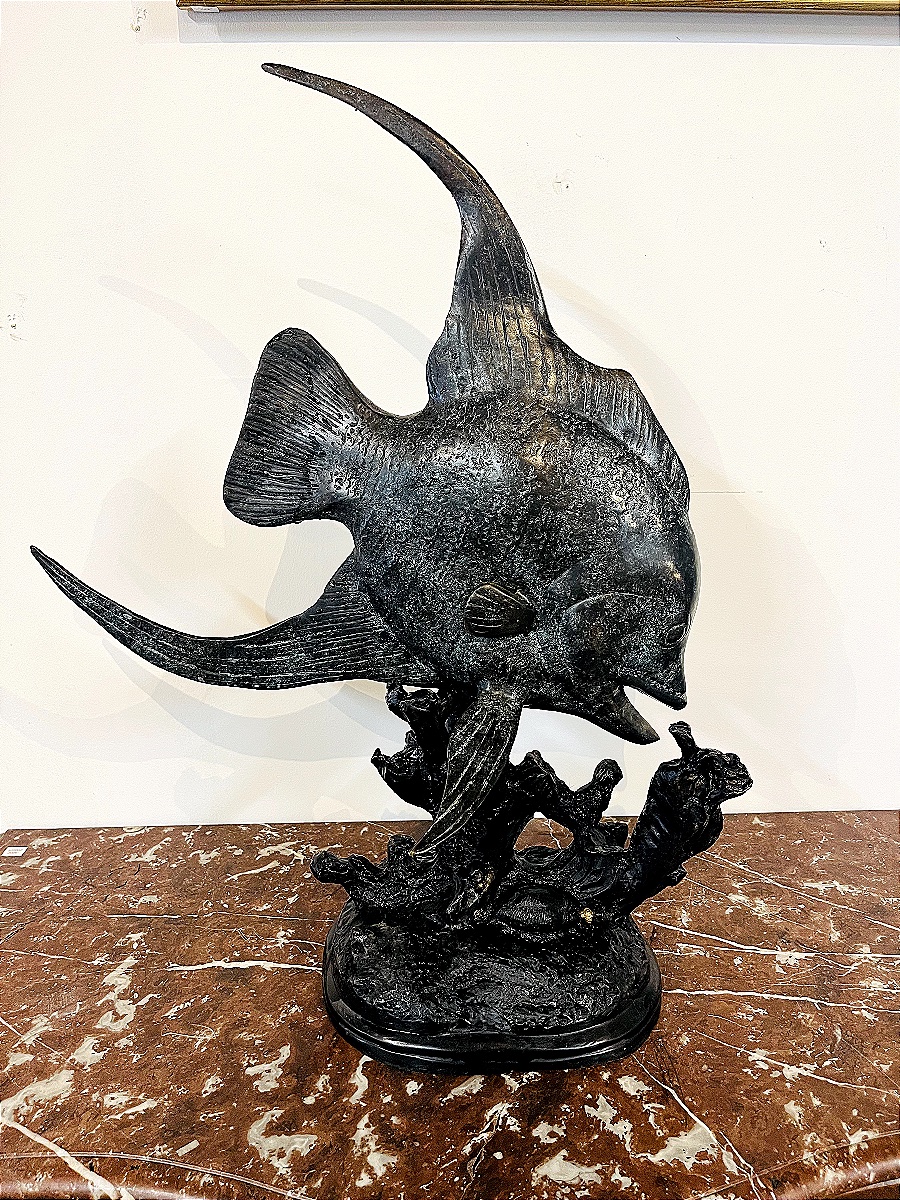 Sculpture en bronze par Pierre Chenet (XX-XXI) – Poisson tropical-photo-2