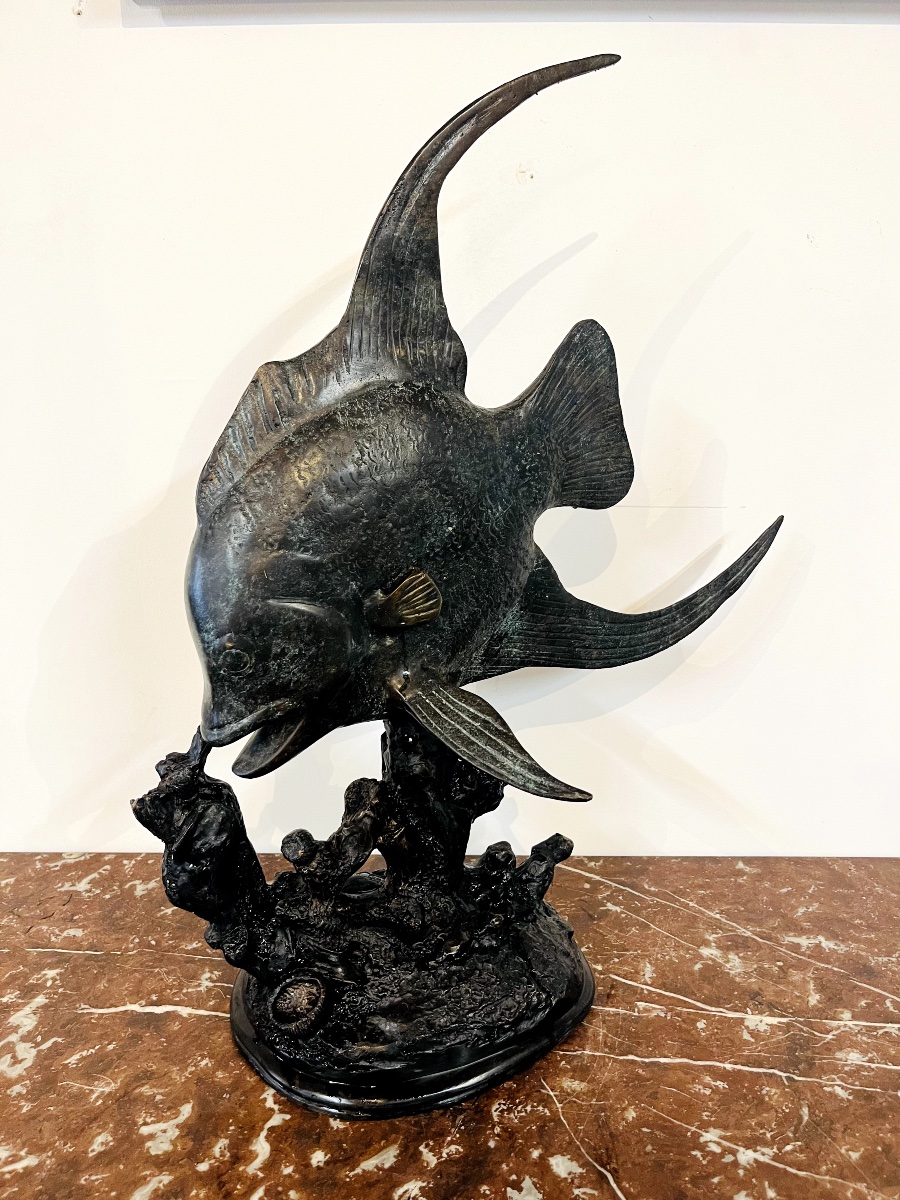 Sculpture en bronze par Pierre Chenet (XX-XXI) – Poisson tropical-photo-1