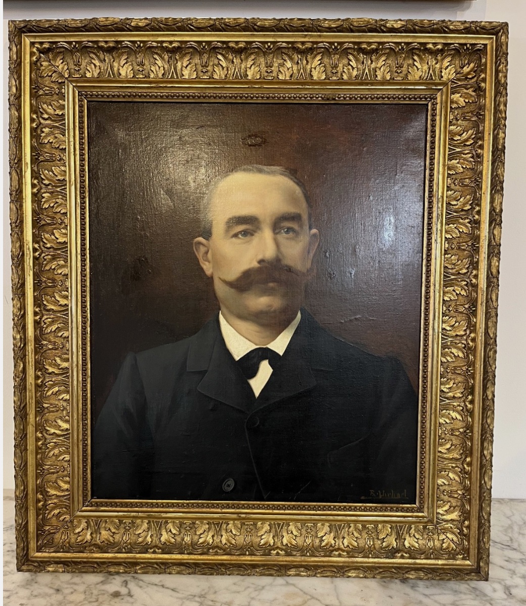 Peinture huile sur toile – Portrait d’homme – XVIIIe-photo-2