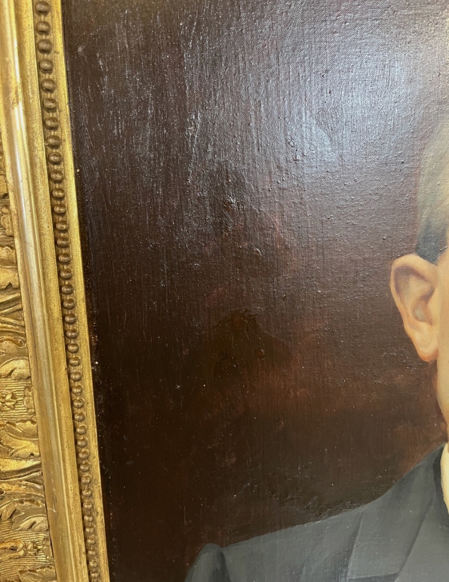 Peinture huile sur toile – Portrait d’homme – XVIIIe-photo-2