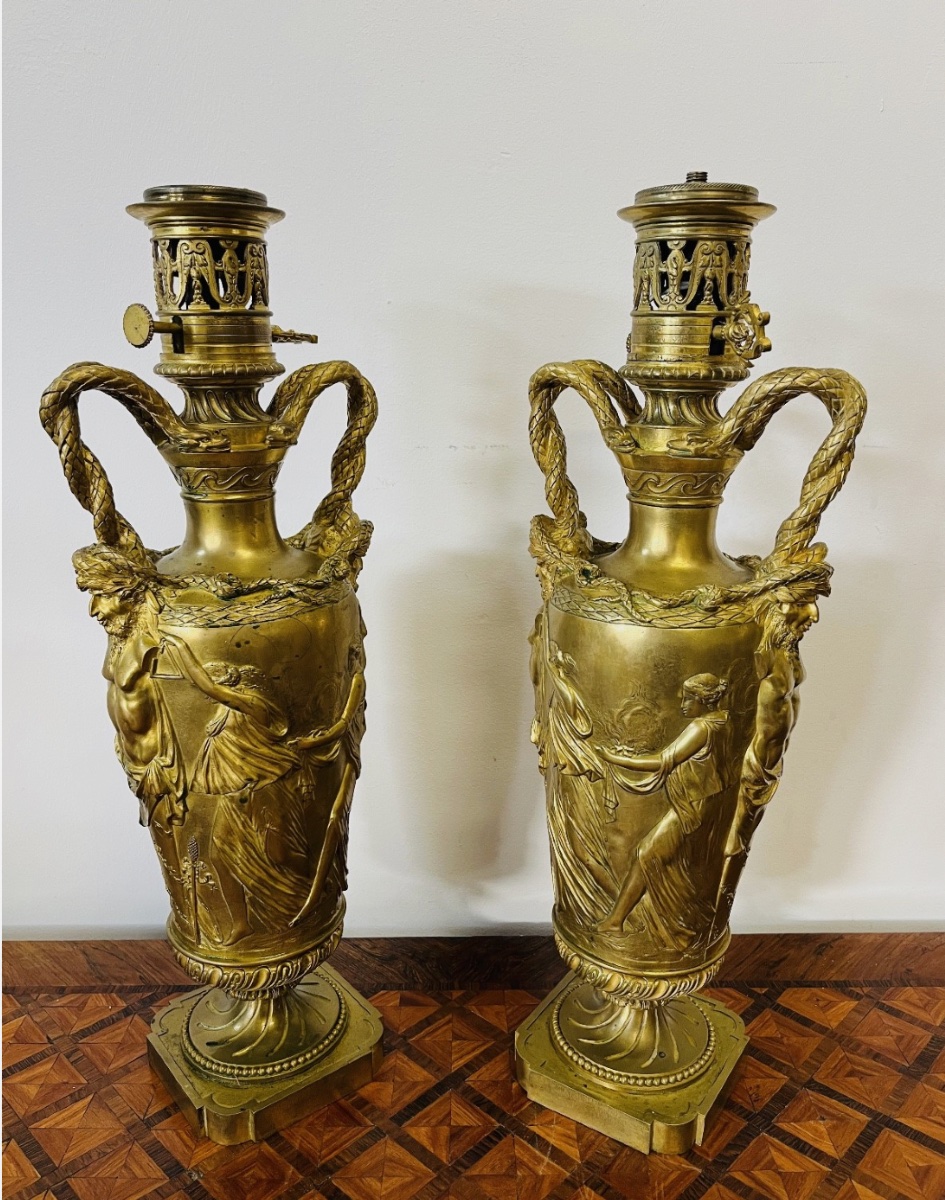 Pair Of Gilt Bronze Vases – 698008-photo-3