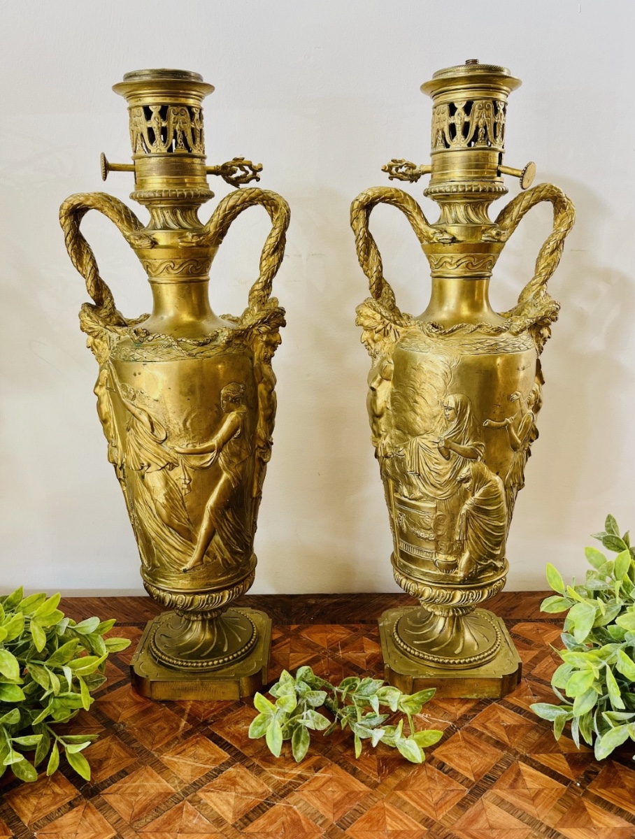 Pair Of Gilt Bronze Vases – 698008