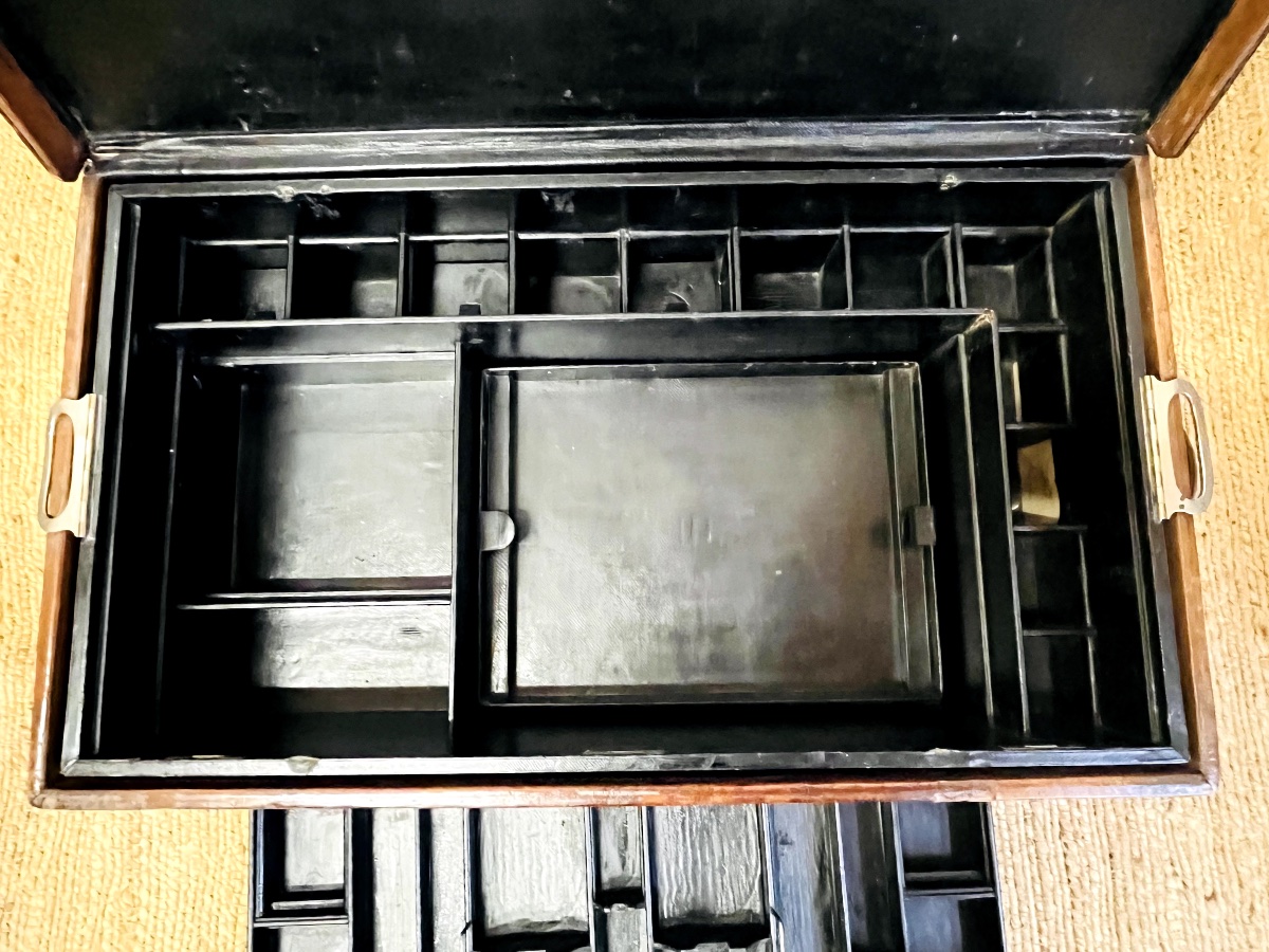 Grande malle en cuir de la maison Gustave Keller-photo-2