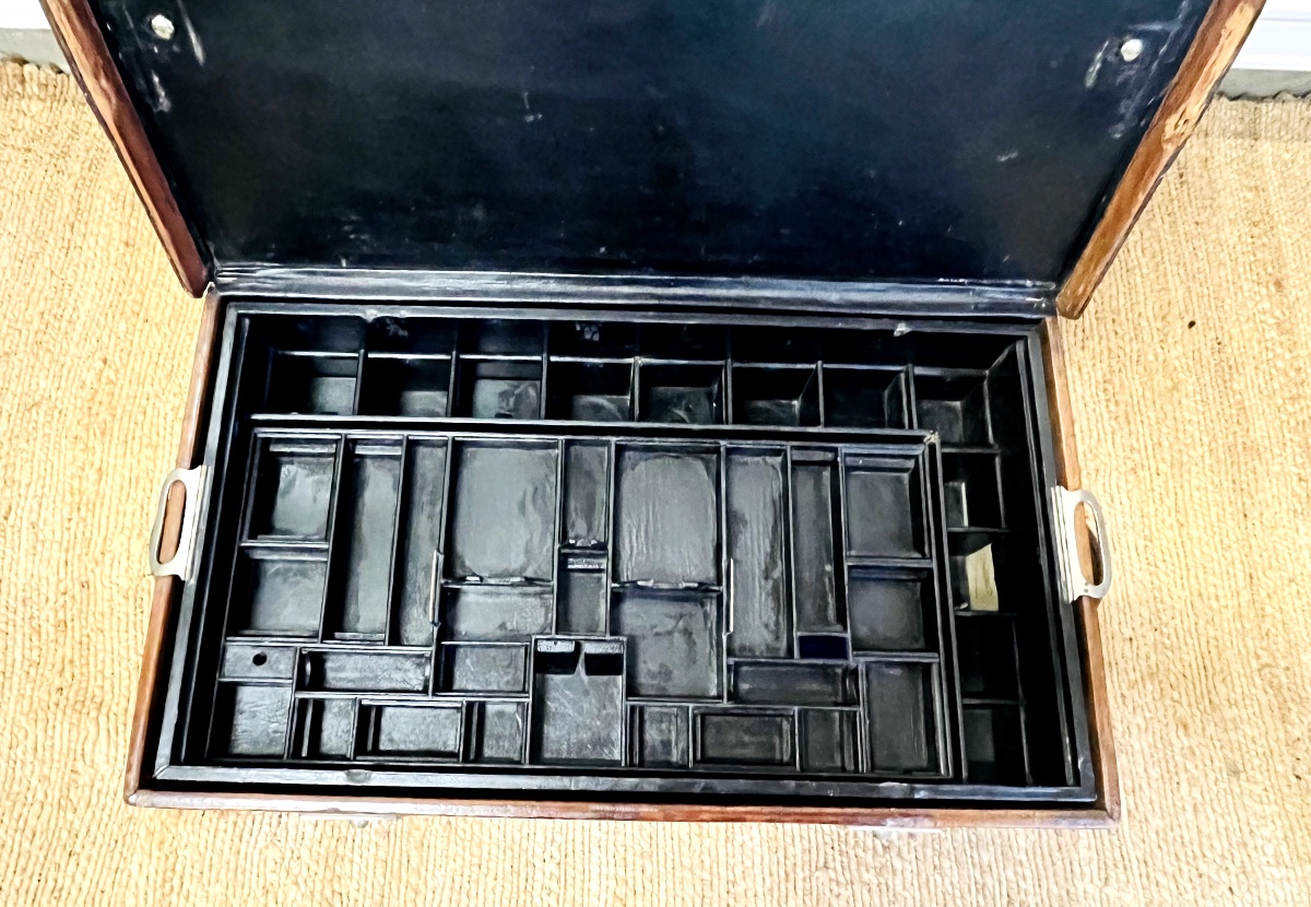 Grande malle en cuir de la maison Gustave Keller-photo-4