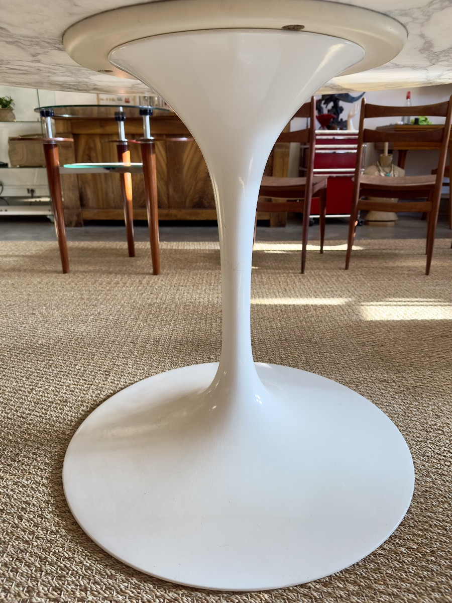 Table à manger tulipe ronde Knoll – plateau marbre-photo-4