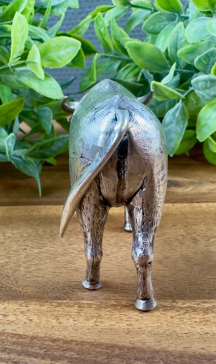 Sculpture buffle en argent massif-photo-4