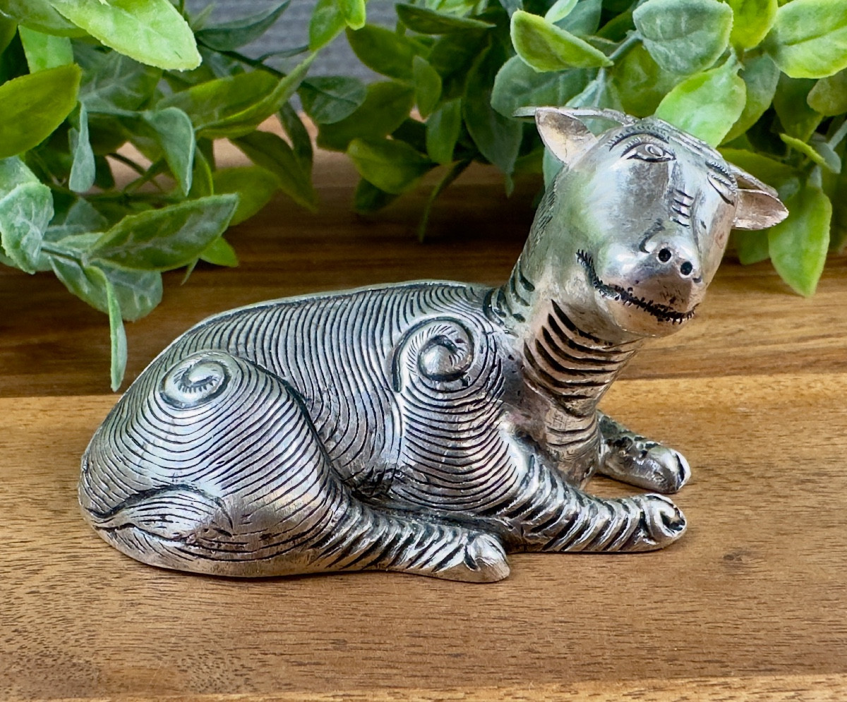 Solid Silver Bull Sculpture 