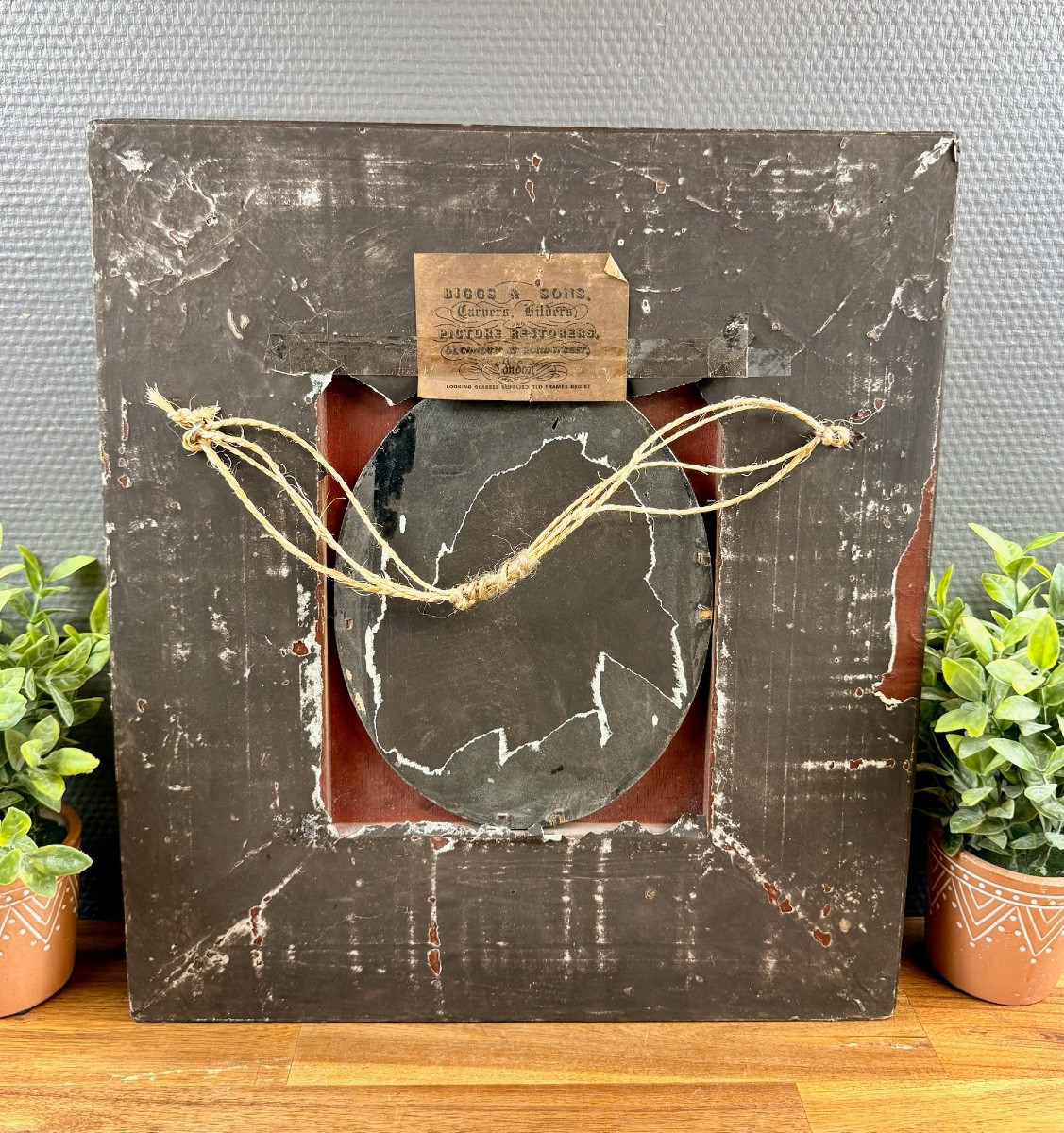 Peinture ancienne sur bois signée Becker (?) – Portrait enfant-photo-4