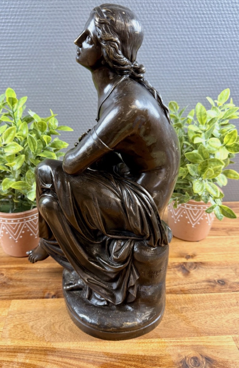 Sculpture en bronze Esmeralda par Jan Josef Jaquet (1822-1898)-photo-4