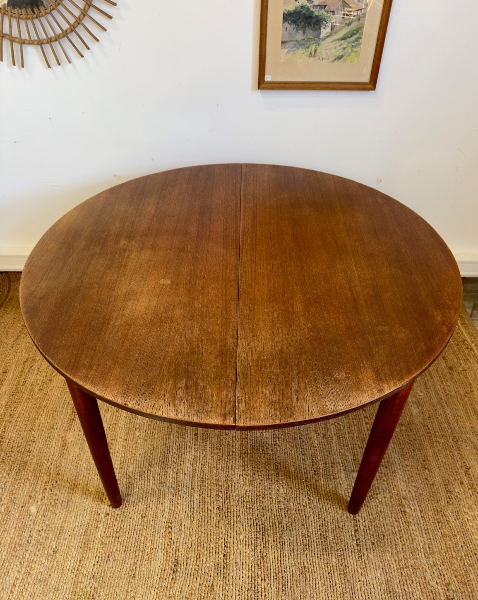 Table scandinave extensible en teck – années 60-photo-4
