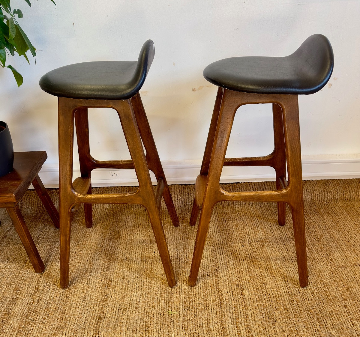 Paire de tabourets de bar Erik Buch – design danois vintage-photo-2