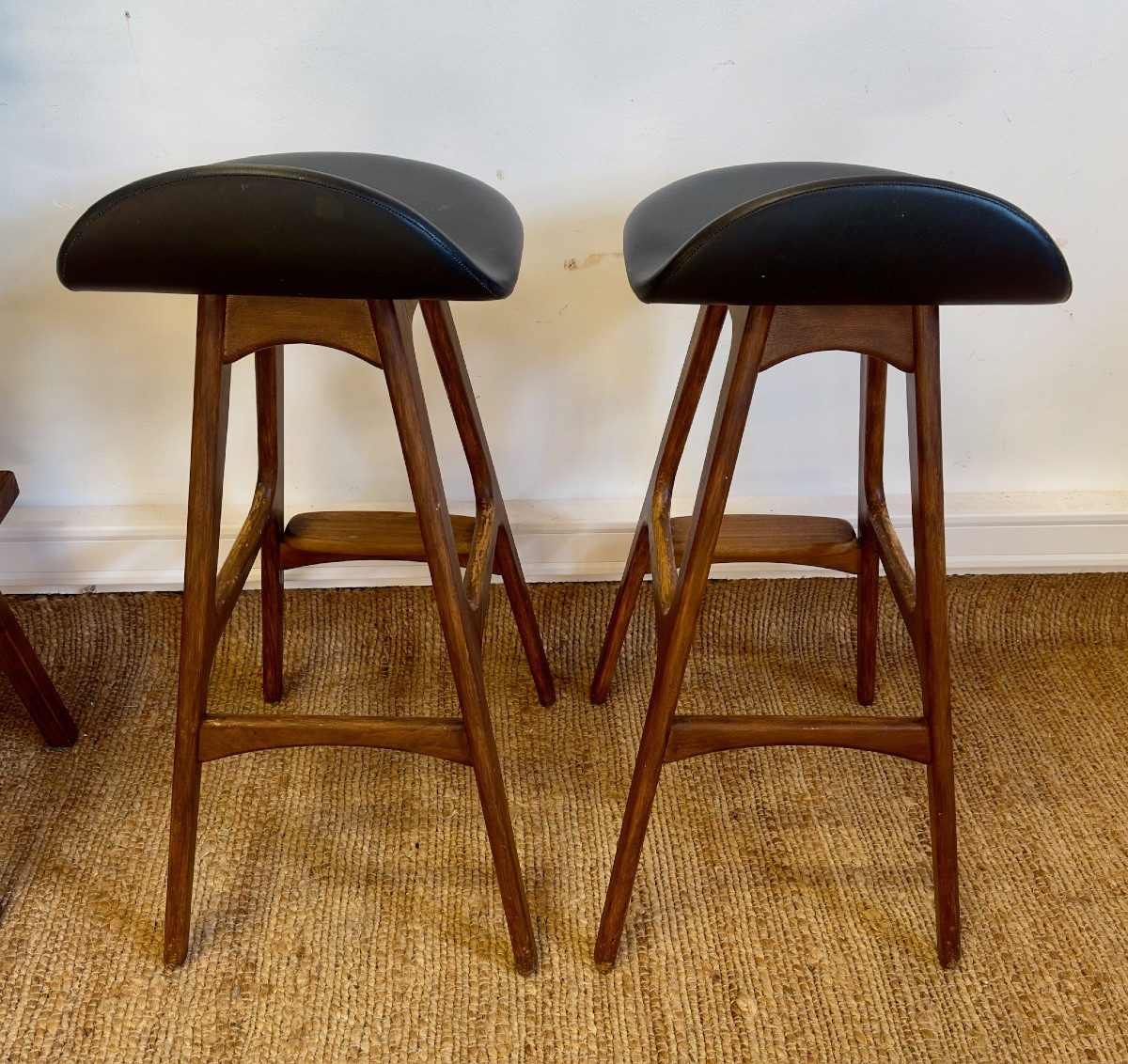 Paire de tabourets de bar Erik Buch – design danois vintage-photo-3