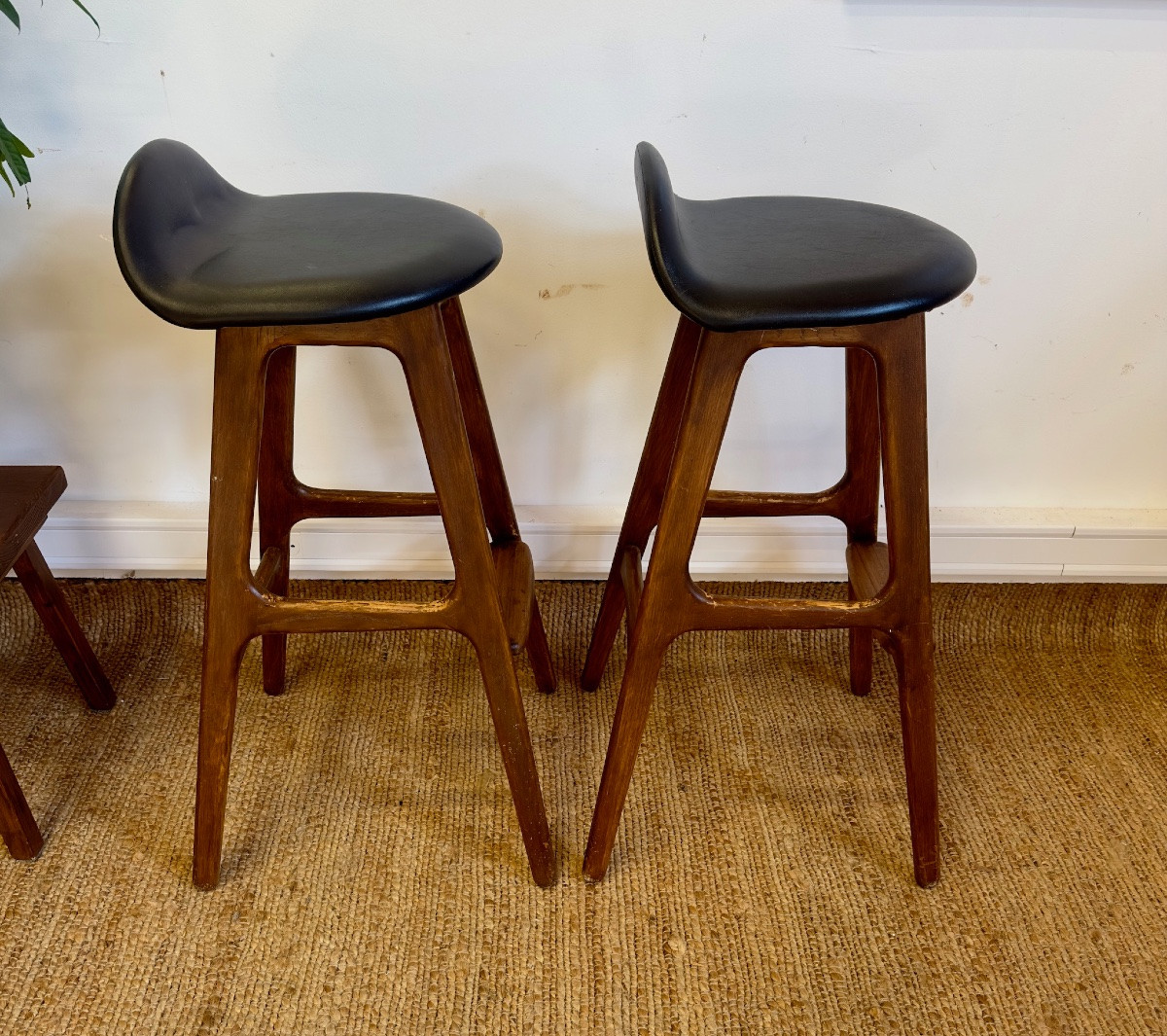 Paire de tabourets de bar Erik Buch – design danois vintage-photo-4