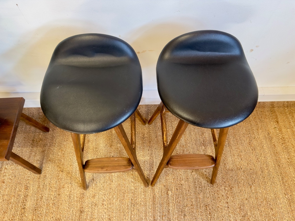 Paire de tabourets de bar Erik Buch – design danois vintage-photo-1