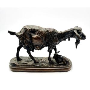 Bronze Chèvre En Bronze Emmanuel Fremiet (1824-1910)