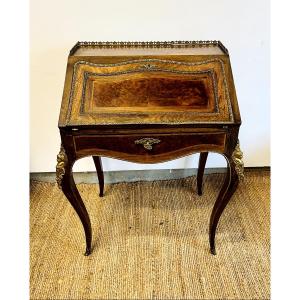 Secrétaire à Dos d'âne De Style Louis XV, époque Napoléon III, XIXème Siècle
