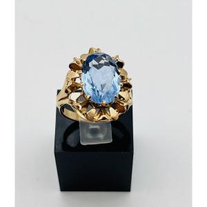 Antique 18k Yellow Gold Ring With Aquamarine – 625 002
