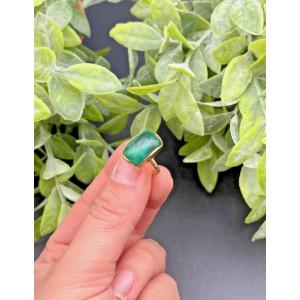 Bague en or jaune 18K & malachite - 690004