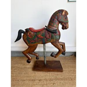 Decorative Horse In Polychrome Carved Wood