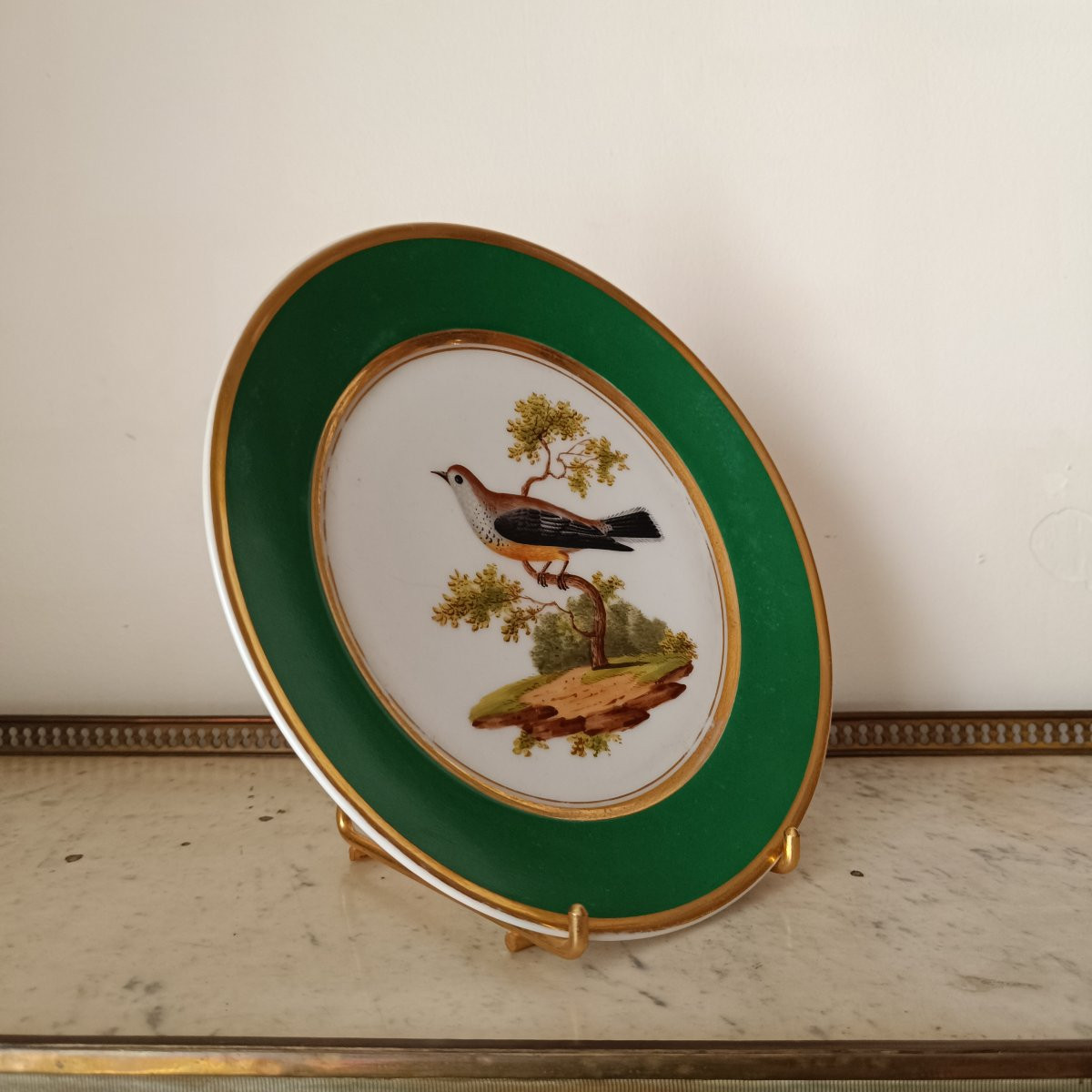 Paris, manufacture Darte frères, époque empire, assiette à décor ornithologique -photo-2