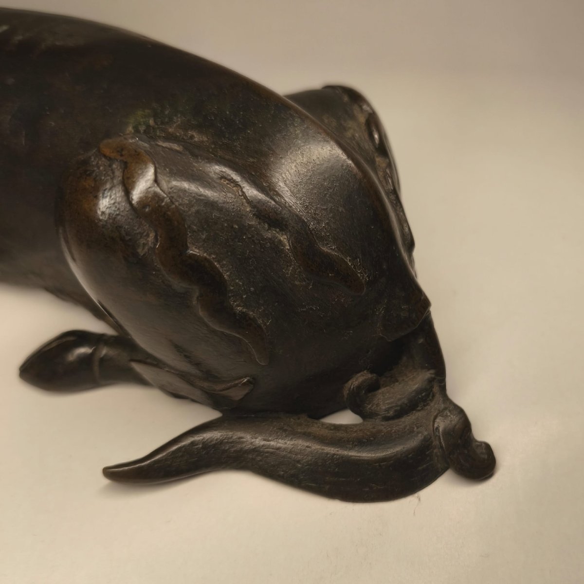 China, Yuan/ming Dynasty, Bronze Sculpture Of A XIniu-photo-3