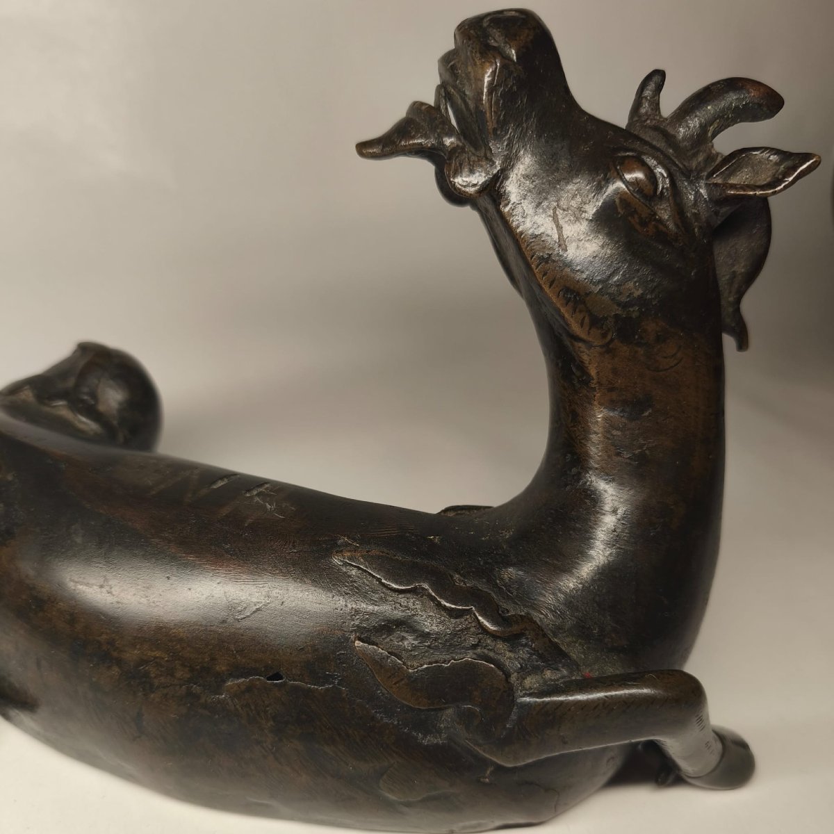 China, Yuan/ming Dynasty, Bronze Sculpture Of A XIniu-photo-2