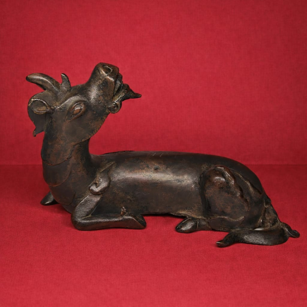 China, Yuan/ming Dynasty, Bronze Sculpture Of A XIniu