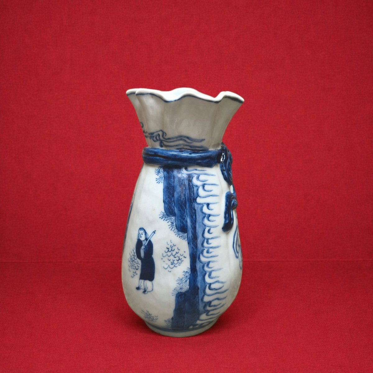 Chine, République, vase plastique à décor d'offrande au dieu Shoulao-photo-2