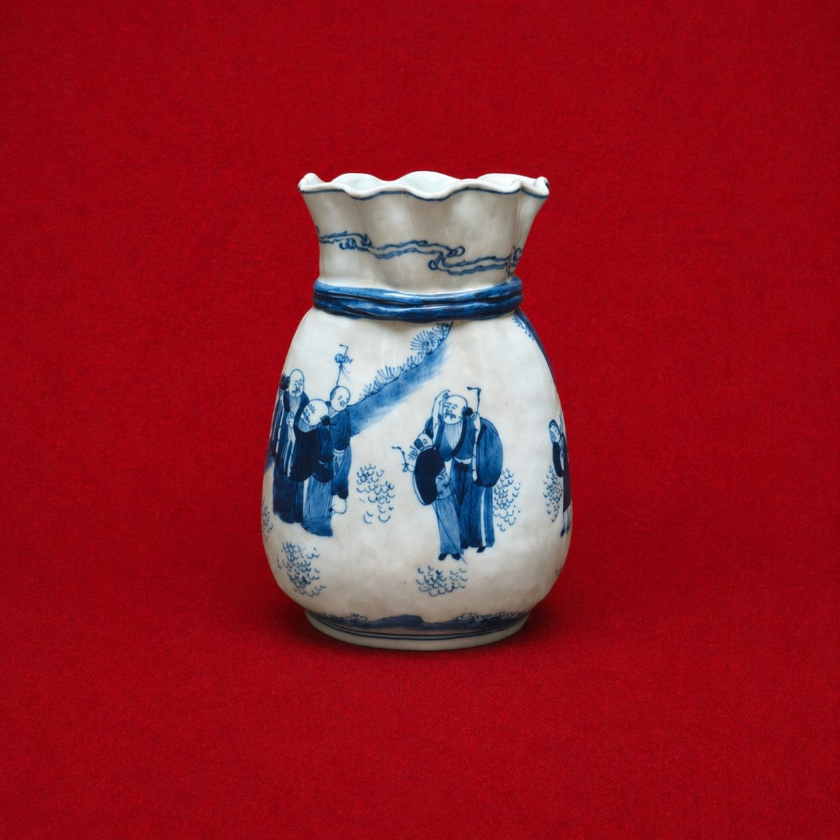 Chine, République, vase plastique à décor d'offrande au dieu Shoulao-photo-3