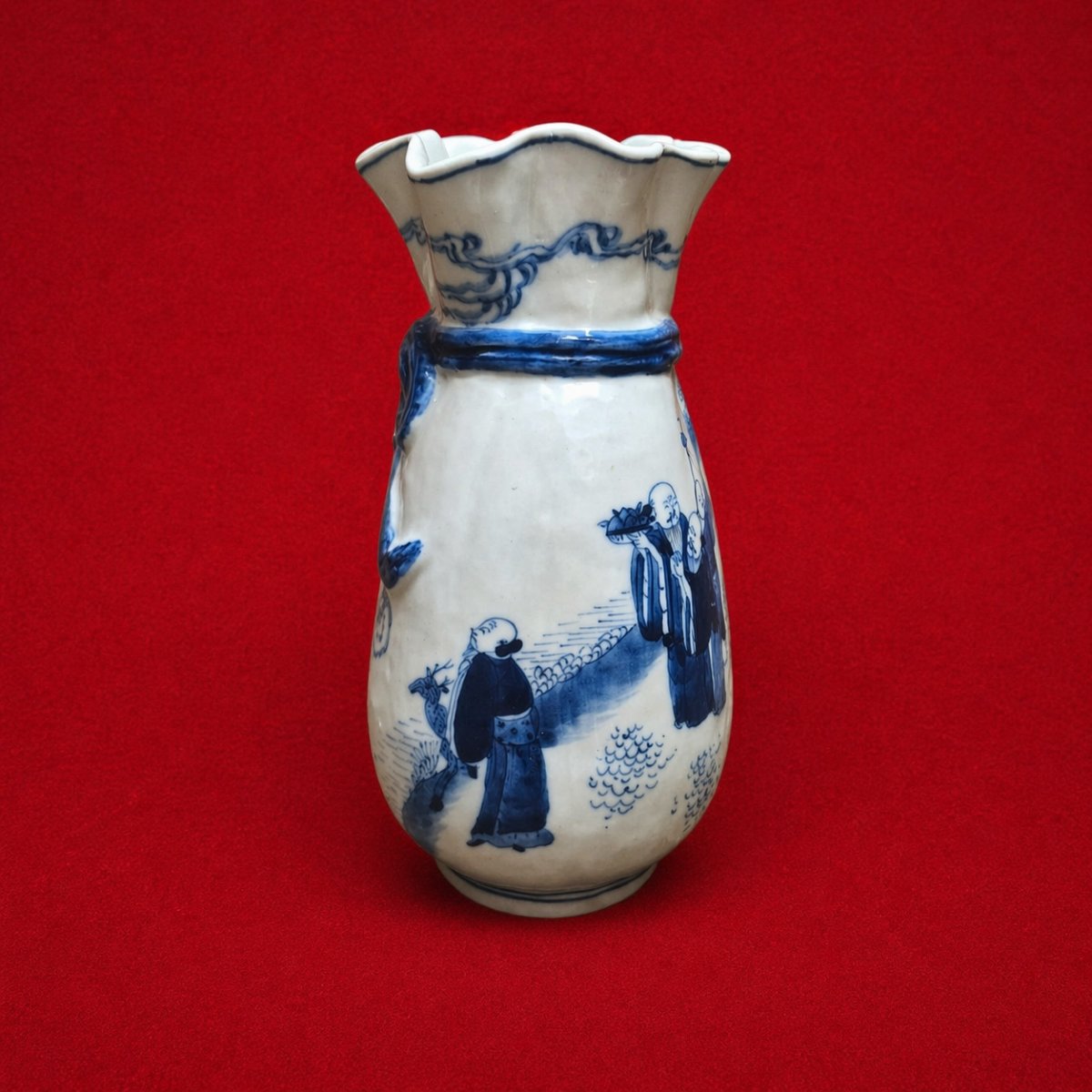 Chine, République, vase plastique à décor d'offrande au dieu Shoulao-photo-4