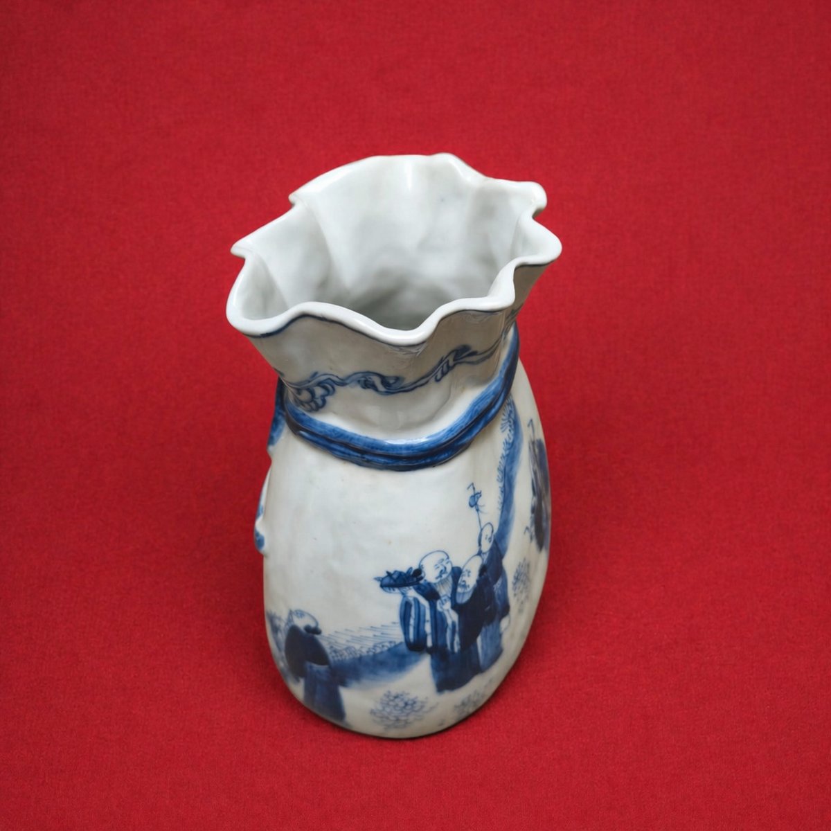 Chine, République, vase plastique à décor d'offrande au dieu Shoulao-photo-1