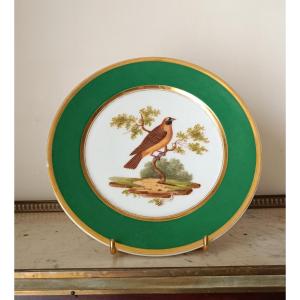 Paris, manufacture Darte frères, époque empire, assiette à décor ornithologique