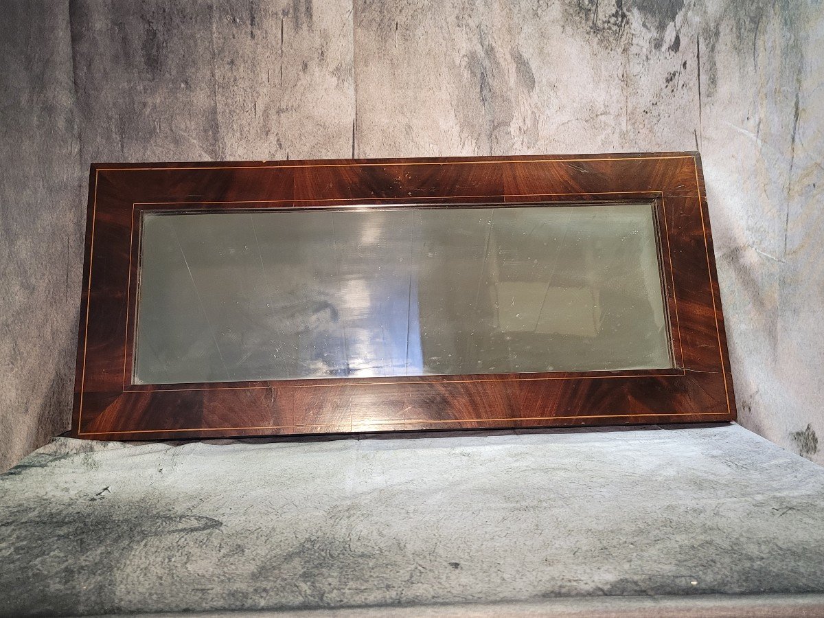 Nineteenth Mahogany Veneer Mirror-photo-2