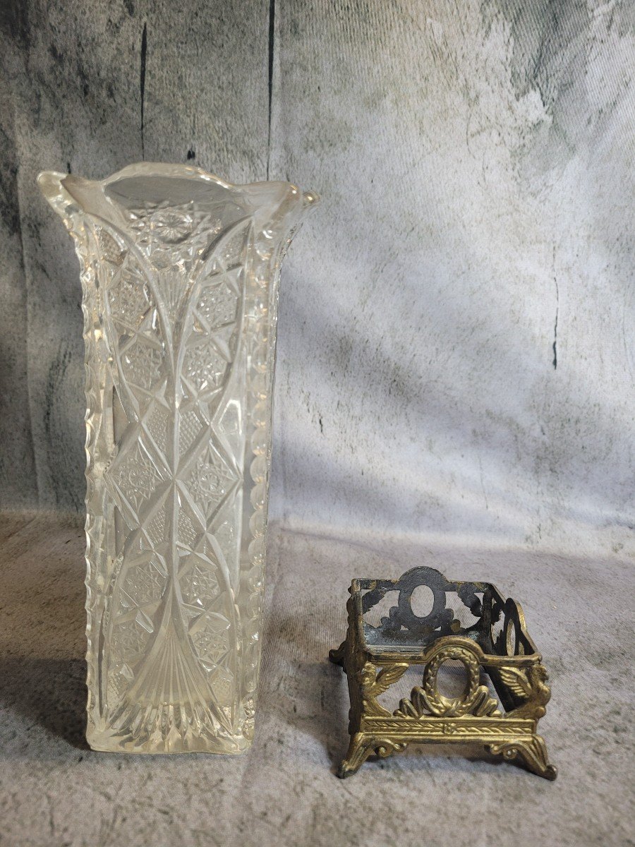 Crystal Vase And Bronze Mount Attributed To Baccarat-photo-2